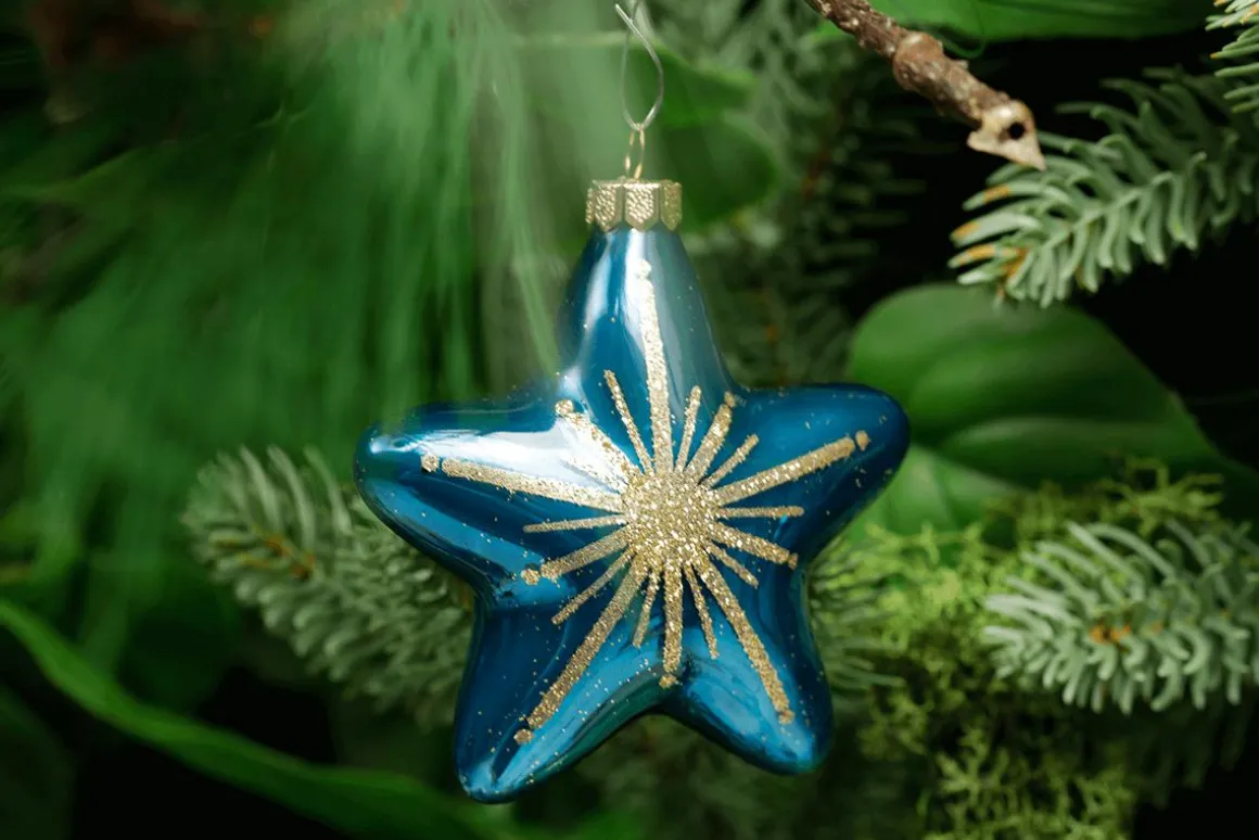 Percha De Navidad "Estrella" 8 Cm, 12 Piezas