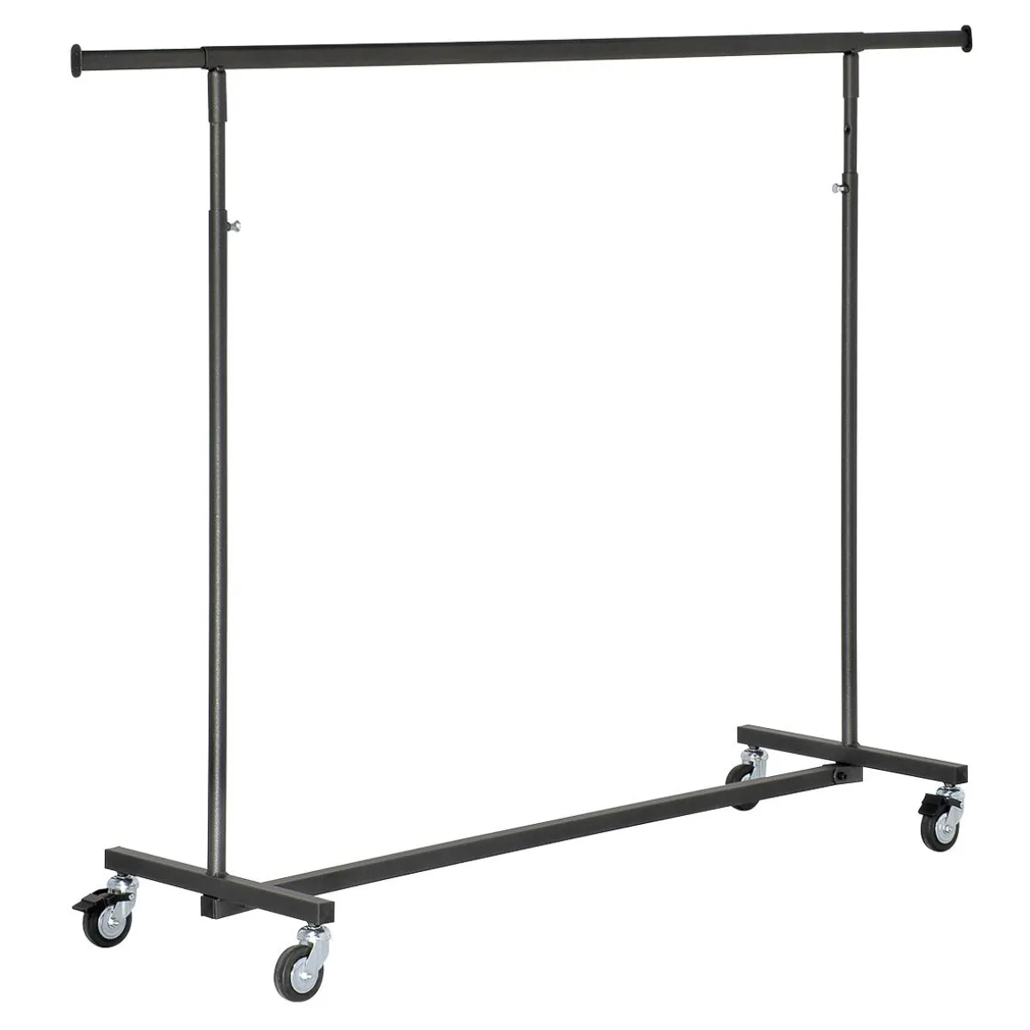Perchero Con Ruedas Plegable Antracita, Altura Ajustable