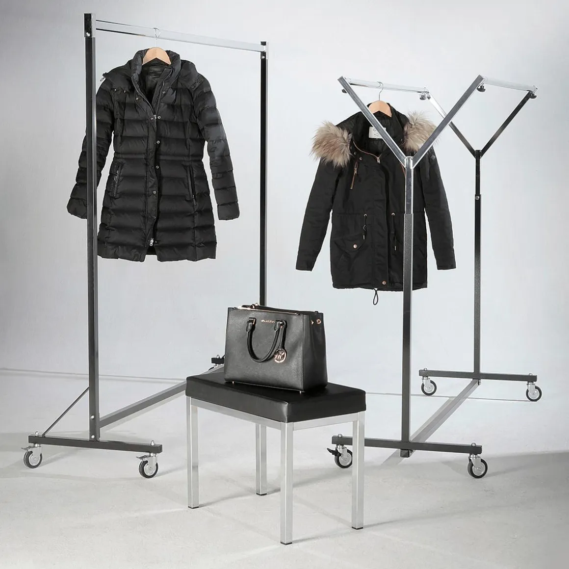 Perchero De Ruedas Industrial, Altura Fija 161 Cm