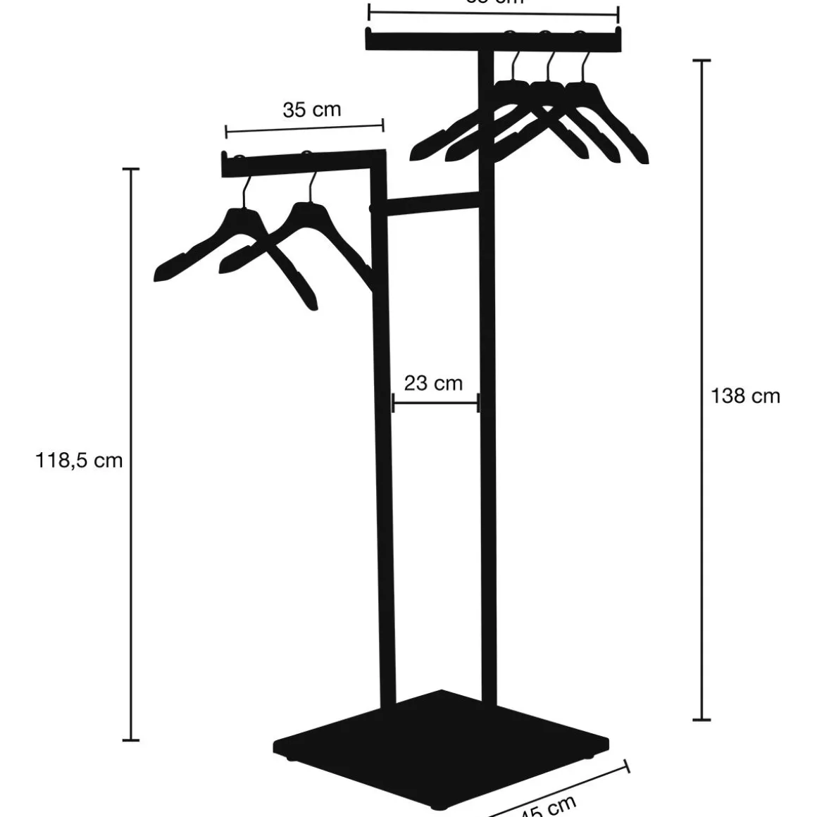 Perchero Metálico NOVUS, 3 Brazos, 138 Cm