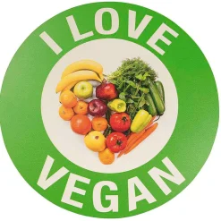 Placa De Metal "Veggie & Vegan" (Vegetariano Y Vegano) Ø 35 Cm