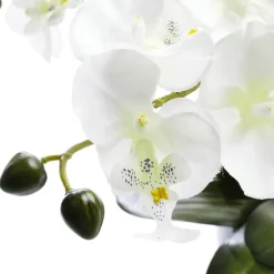 Planta Artificial Orquídea En Maceta, Blanca 28 Cm