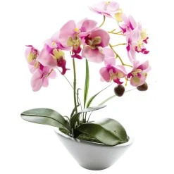 Planta Artificial Orquídea En Maceta Rosa, 28 Cm