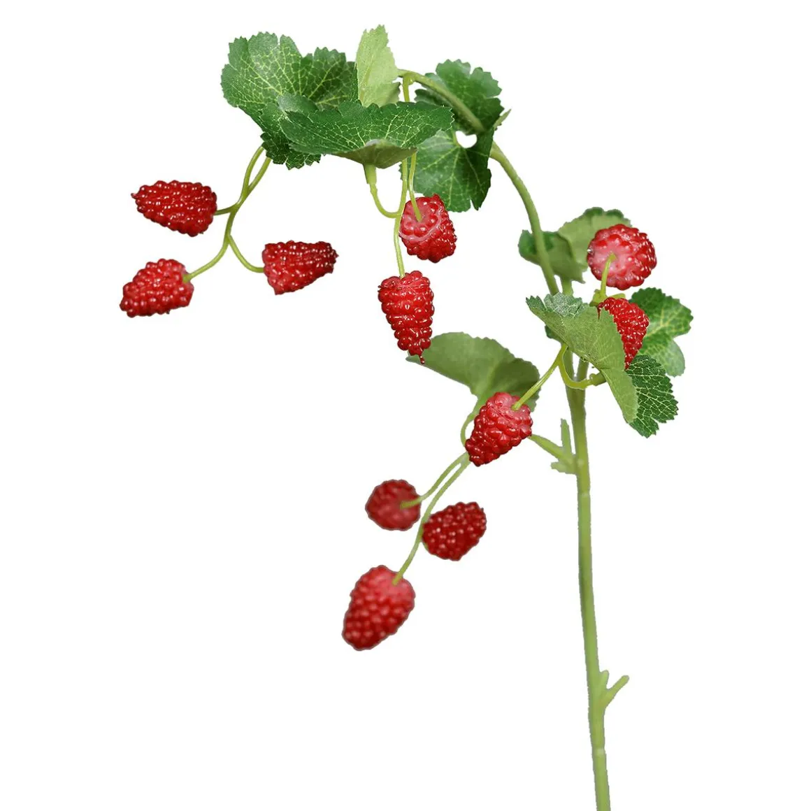 Rama Artificial De Frambuesa Roja 64 Cm Con 10 Frutos