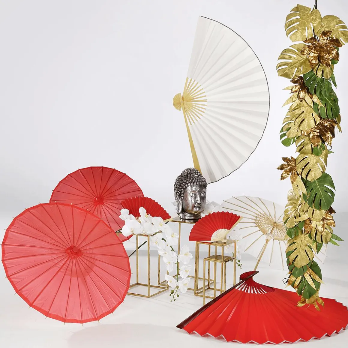 Rama De Orquídea Deco Blanca 110 Cm