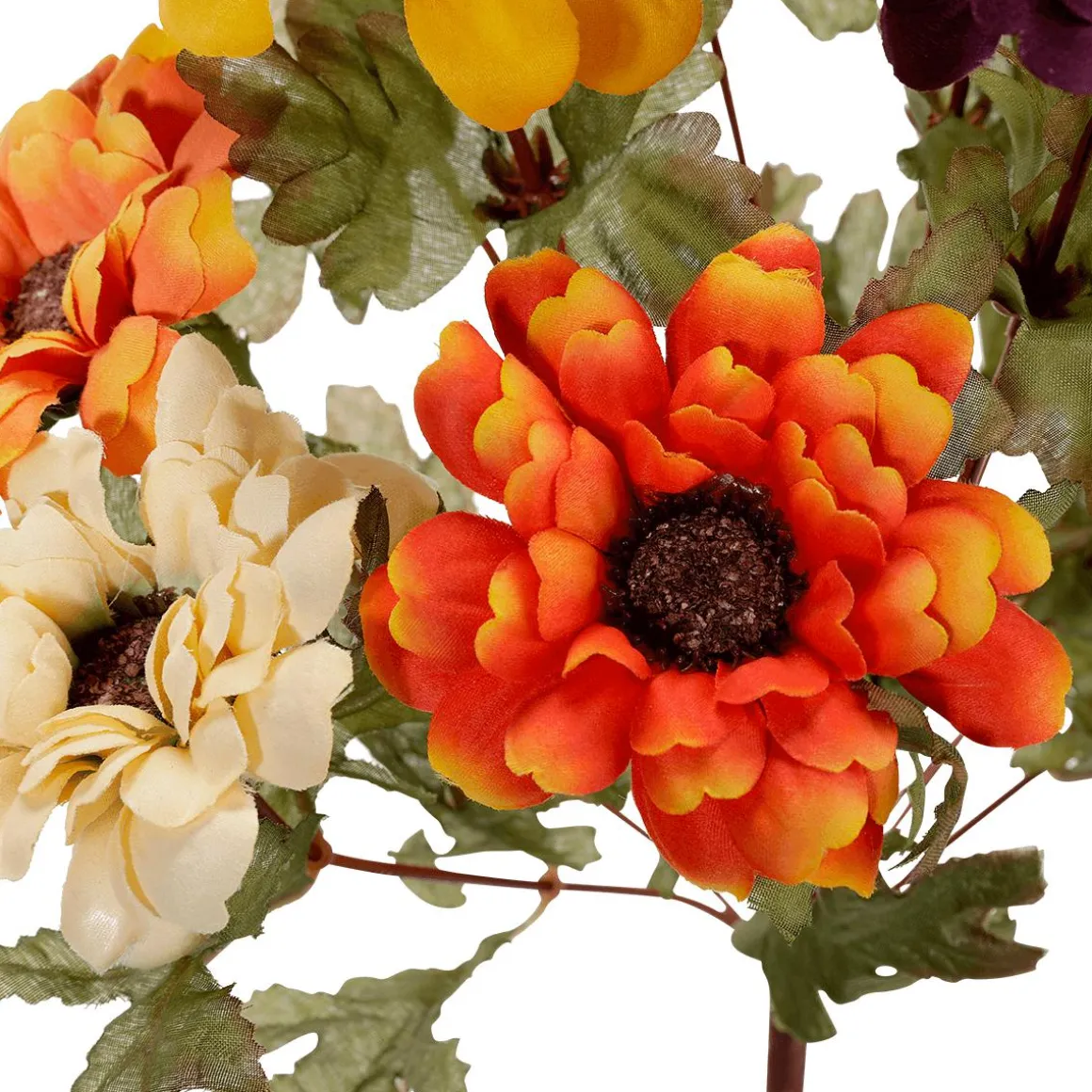 Ramo De Flores Artificiales Zinnias, Altura 37 Cm