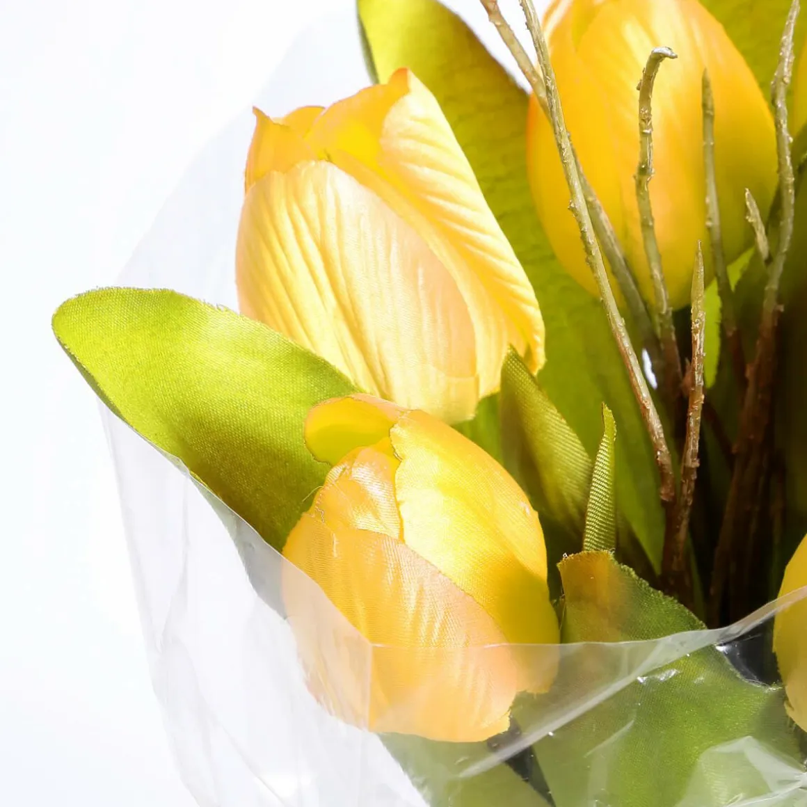 Ramo De Tulipanes Artificial Amarillo, 30 Cm