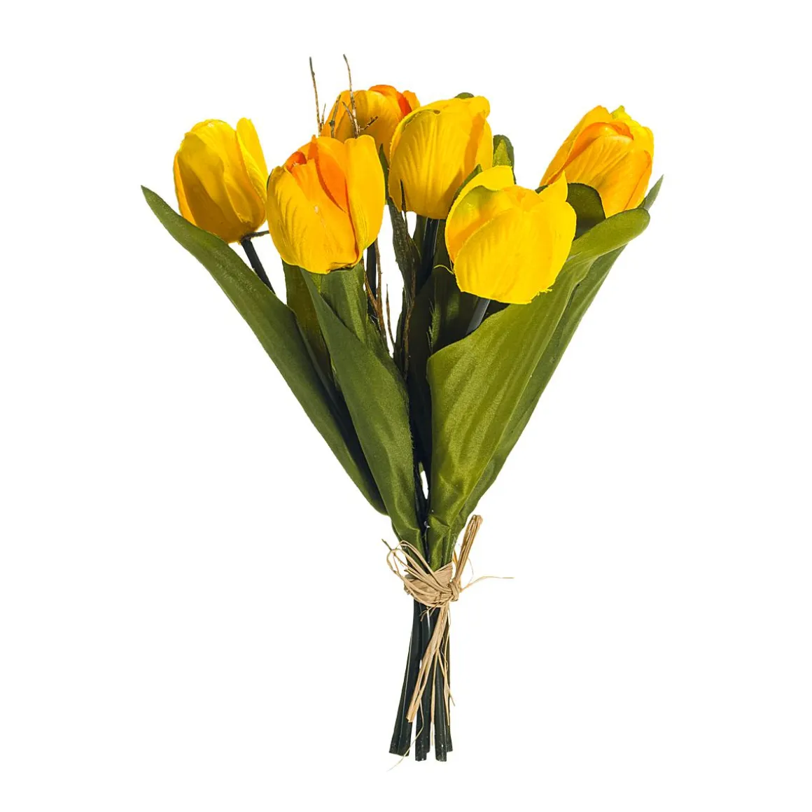 Ramo De Tulipanes Artificial Amarillo, 30 Cm