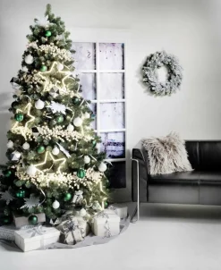 Árbol De Navidad Artificial Abeto Plateado Con LED 180 Cm