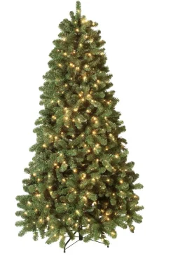 Árbol De Navidad Artificial Abeto Plateado Con LED 240 Cm