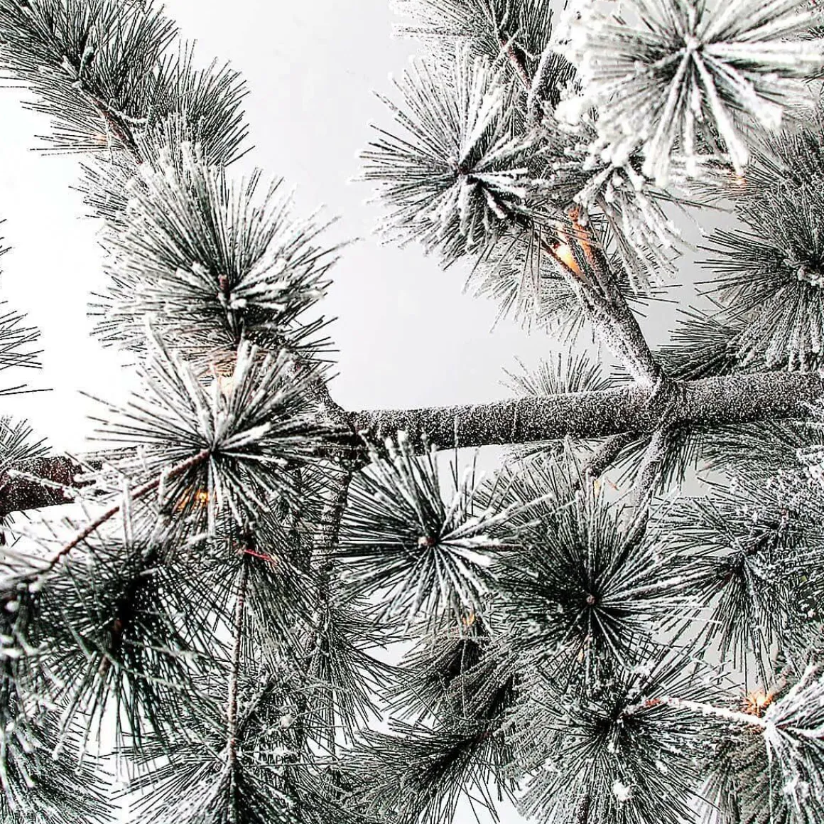 Árbol De Navidad Artificial Colgante Pino Con Agujas Escarchadas Y LED 300 Cm