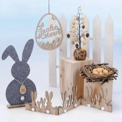 Árbol Decorativo De Huevos De Pascua Marrón, 13 X 40 Cm De Altura