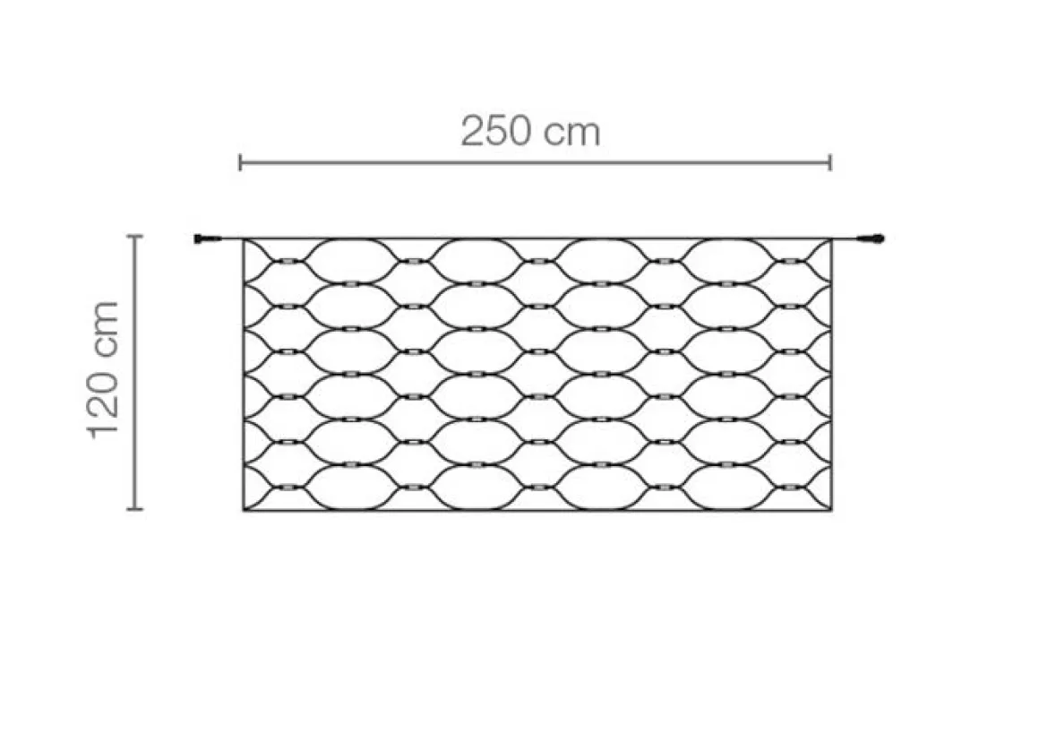 Red De Luz LED Profesional IP20, 250 Cm Sin Cable De Alimentación, Transparente