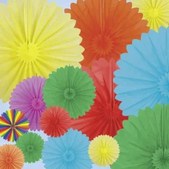 Rosetón De Papel Ignífugo 35 Cm Amarillo
