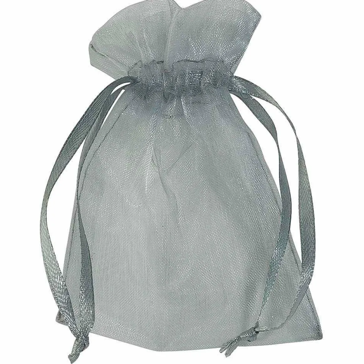 Saquitos De Organza 10 Cm, 50 Piezas, Plata