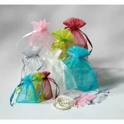 Saquitos De Organza 18 Cm, 50 Piezas, Rosado