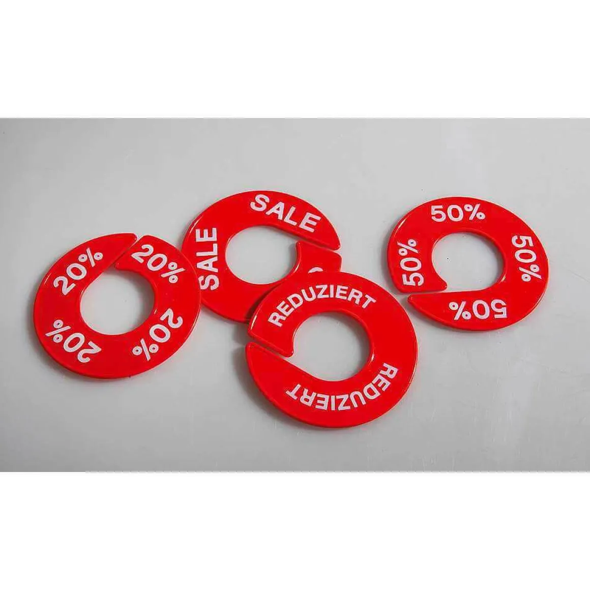 Separador De Tallas Redondo Rojo "20%"