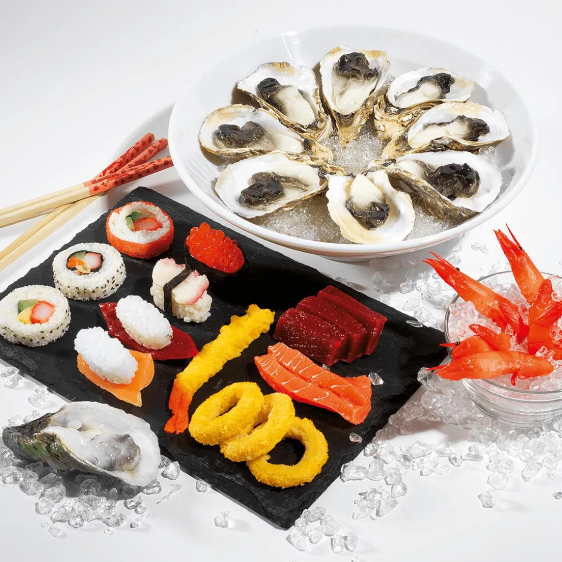 Set De Ostras á 3 Piezas Maniquí Comida