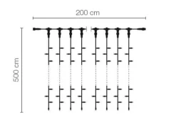 Sistema De Cortina De Luz LED Profesional IP67, 500 Cm Sin Cable De Alimentación, Blanco