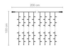 Sistema De Cortina De Luz Profesional Intermitente LED IP67 200 X 150 Cm