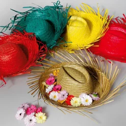 Sombrero De Paja Decorativo, Natural, Ø 40 Cm
