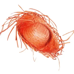 Sombrero De Paja Decorativo, Color Naranja