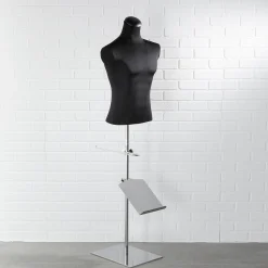 Soporte Cromado Para Bustos De Sastre Con Presentador De Zapatos 40 X 40 X 100 Cm