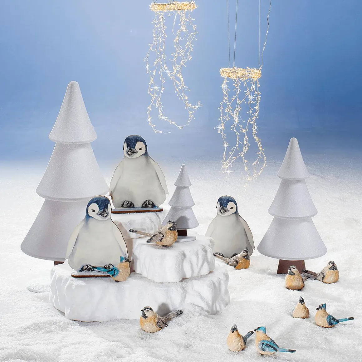 Soporte De Abeto De Nieve Con Purpurina 34 X 69 Cm Plata