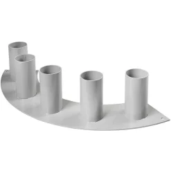 Soporte Metálico 5 Recipientes, 15 Cm De Altura, Gris, Curvado