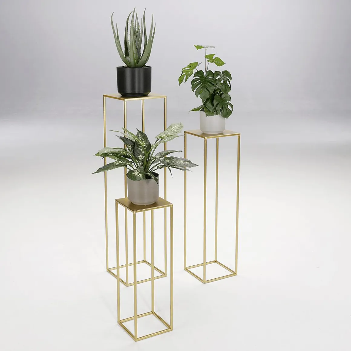 Soporte Para Plantas Juego De Mesa Gold 3pcs.