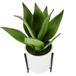 Suculenta Artificial En Maceta Blanca 27 Cm