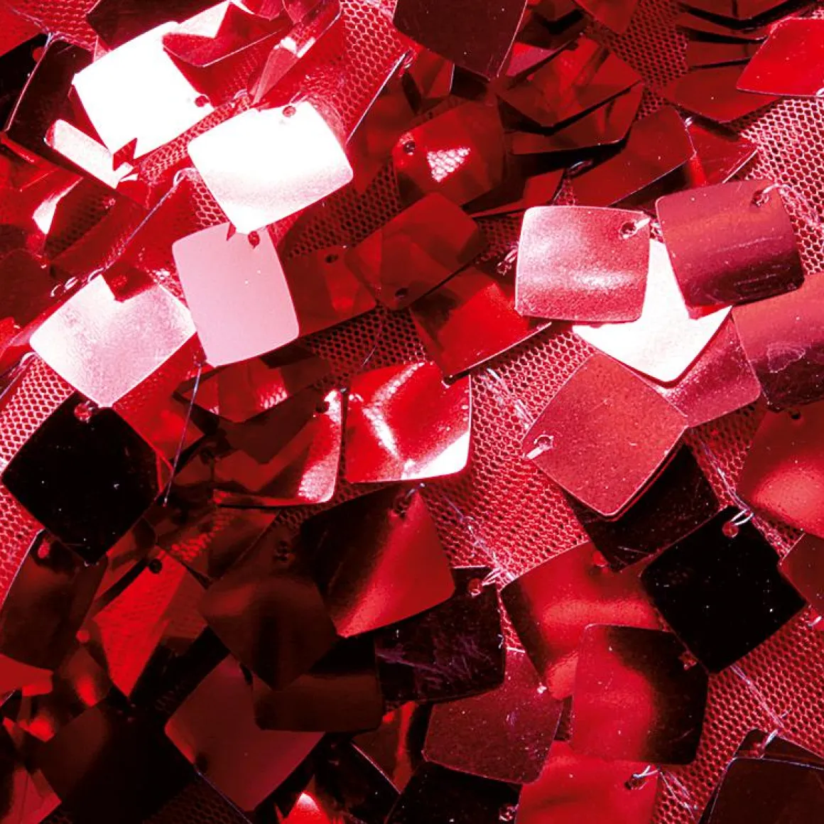 Tela De Lentejuelas Roja, Anchura: 136 Cm