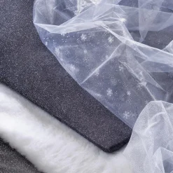 Tela De Organza Copos De Nieve Blanco Anchura 150 Cm