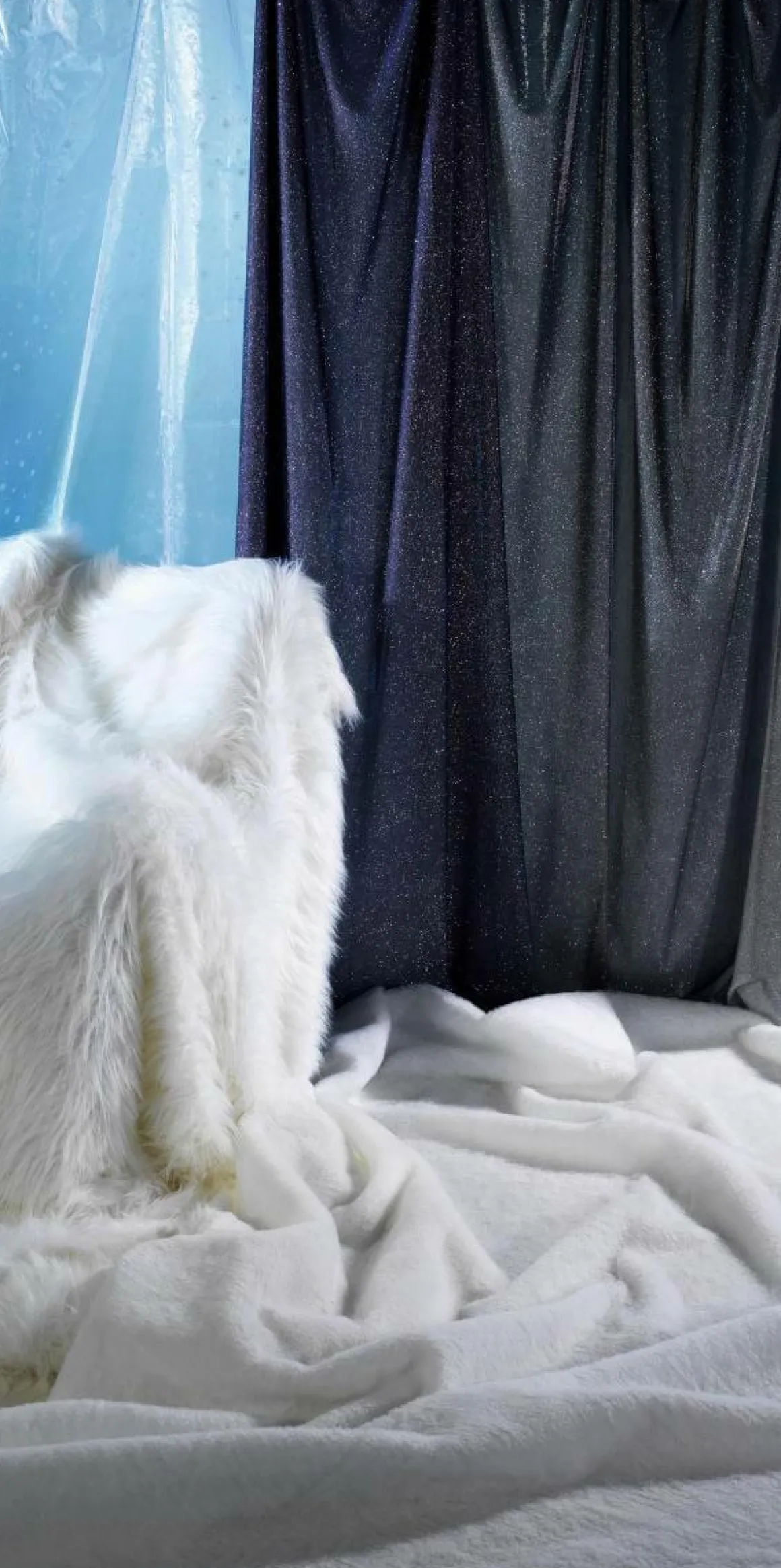 Tela De Organza Copos De Nieve Blanco Anchura 150 Cm