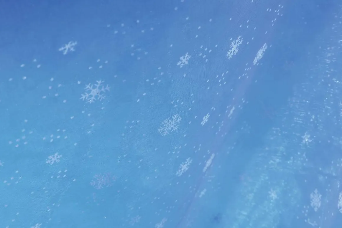 Tela De Organza Copos De Nieve Blanco Anchura 150 Cm