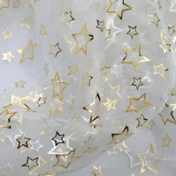 Tela De Organza "Estrellitas" Plata Anchura 145 Cm