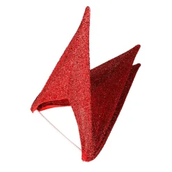 Tela Decorativa Estrella Plegable Purpurina Roja Con Cremallera, 40 Cm