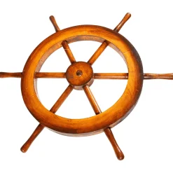 Timón Marítimo Decorativo Ø 50 Cm, Marrón Oscuro