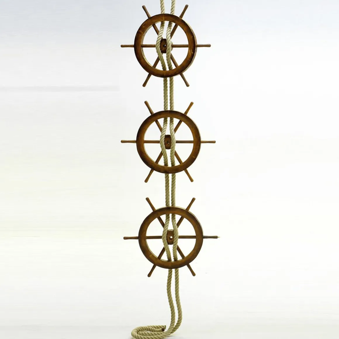 Timón Marítimo Decorativo Ø 50 Cm, Marrón Oscuro