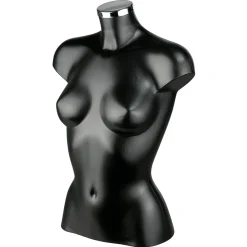 Torso De Plástico Señora 62 Cm, Negro