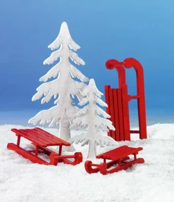 Trineo Decorativo Rojo, 50 Cm