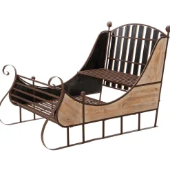 Trineo Decorativo Rústico Vintage Marrón 166 X 109 X 111 Cm Madera Y Metal