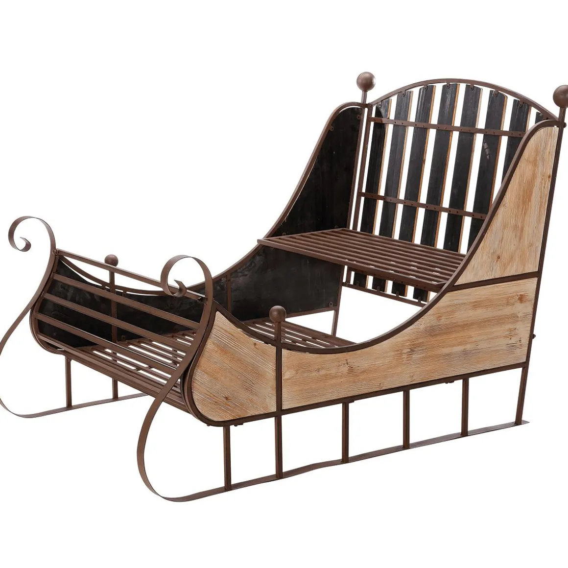 Trineo Decorativo Rústico Vintage Marrón 166 X 109 X 111 Cm Madera Y Metal