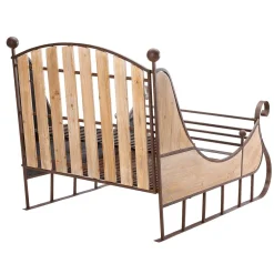 Trineo Decorativo Rústico Vintage Marrón 166 X 109 X 111 Cm Madera Y Metal