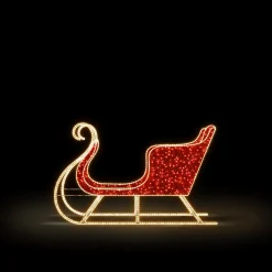 Trineo Luminoso XXL Para Exteriores Rojo 230cm