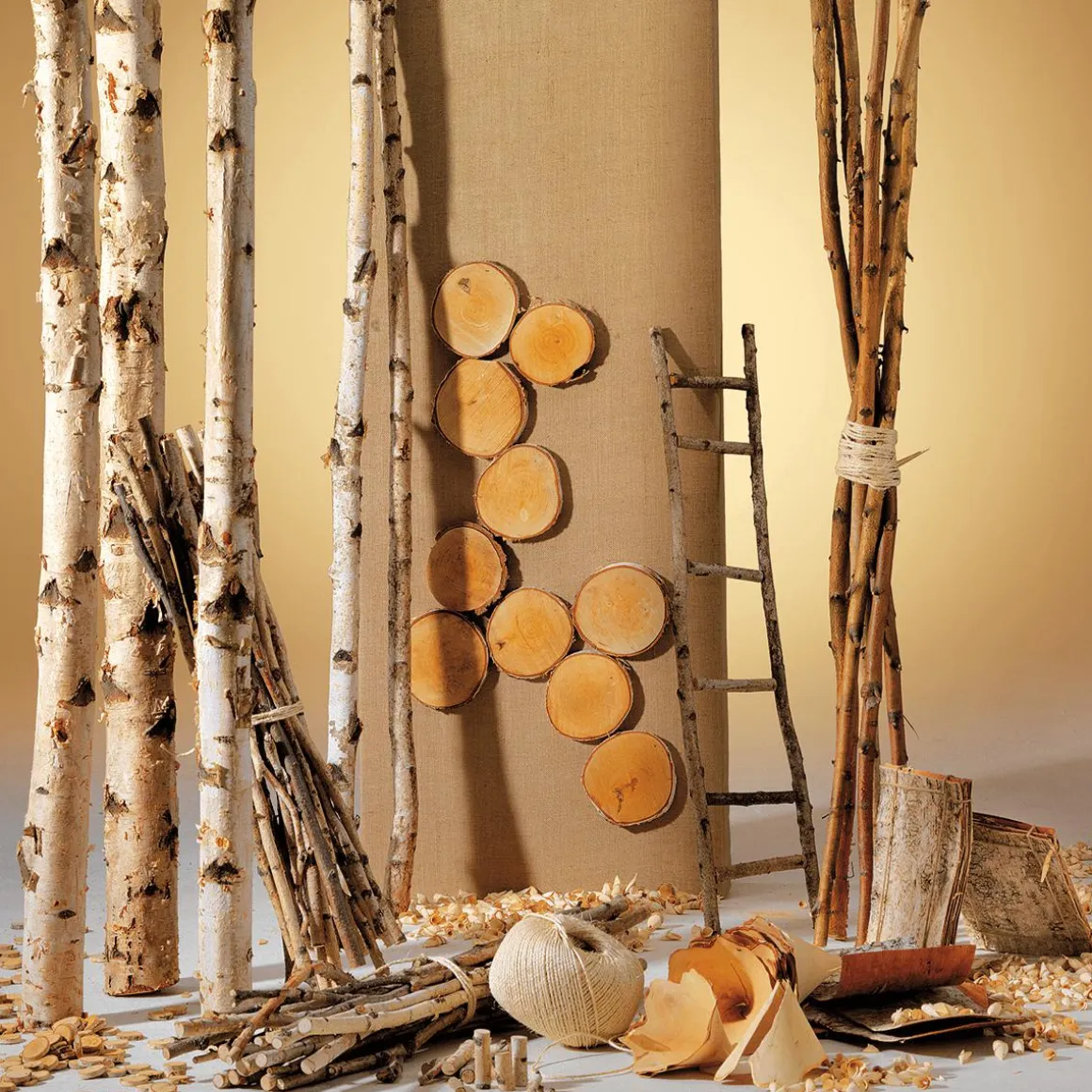 Troncos De Abedul Decorativos, 220 Cm