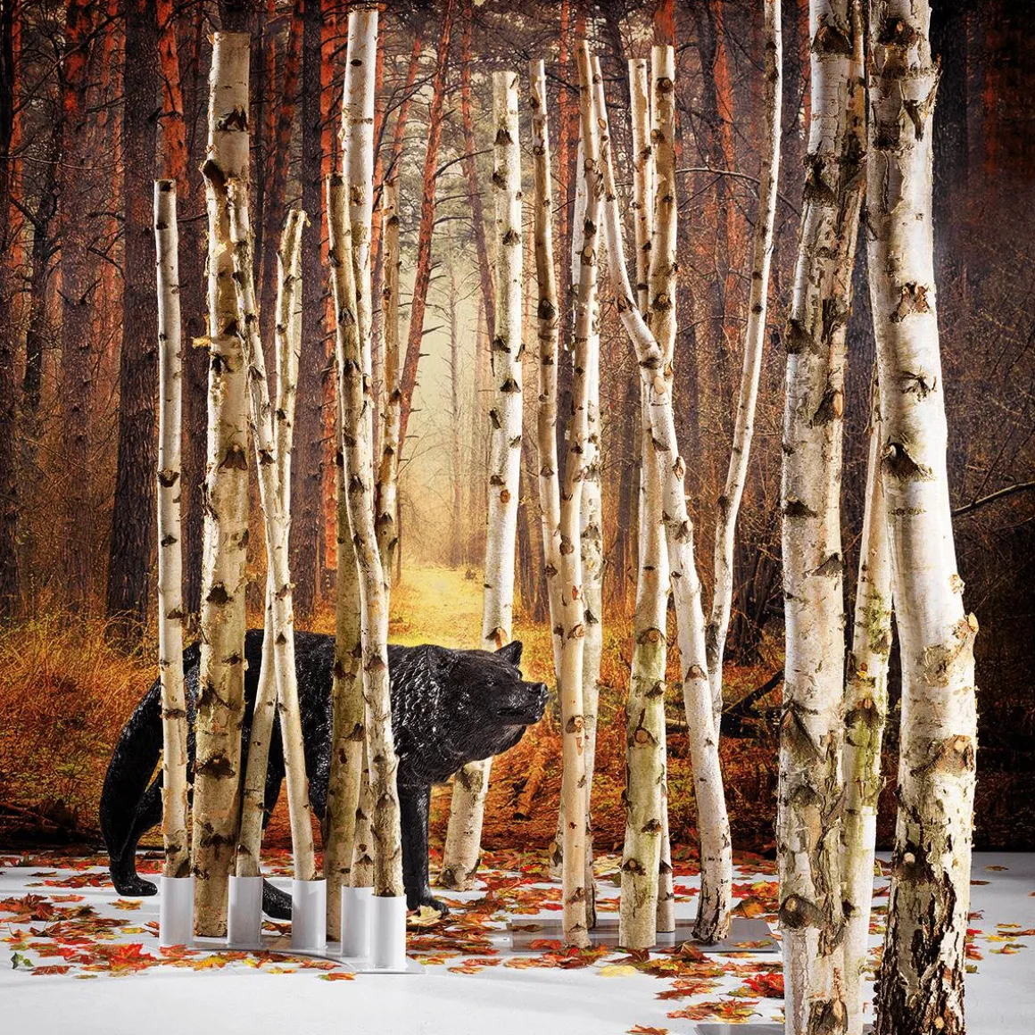 Troncos De Abedul Decorativos, 200 Cm, 3 Piezas