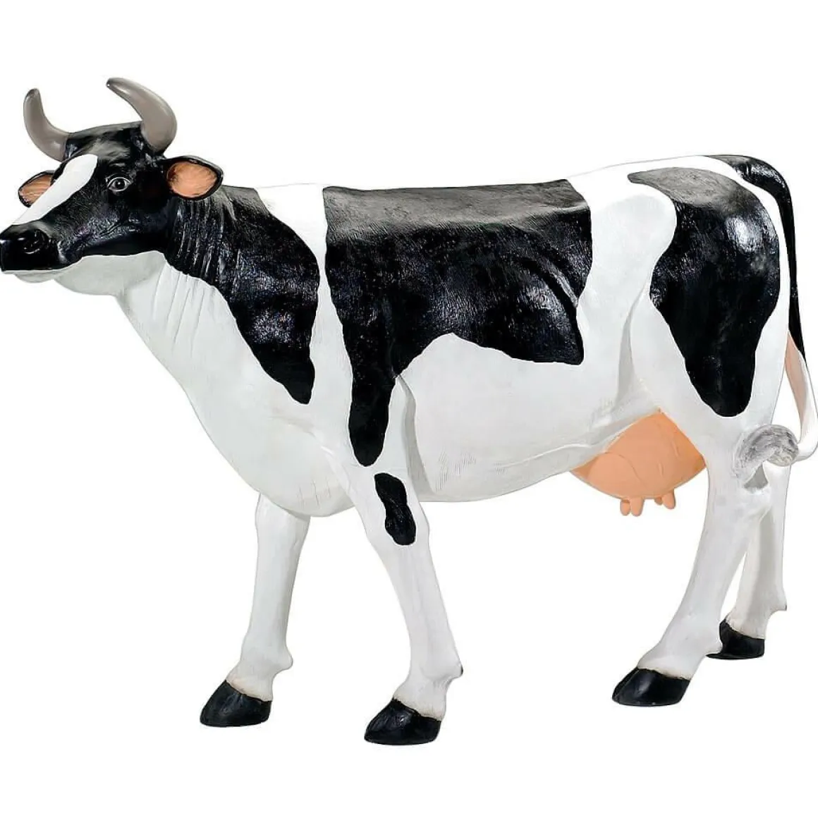 Vaca Deco 156 Cm De Alto, Blanco-negro