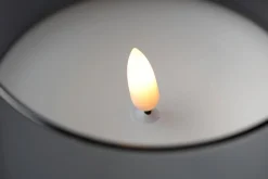 Vela De Cera LED En Vidrio Gris Humo 10 X 15 Cm