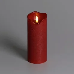 Vela De Cera LED Roja 7,5 Cm, Ø 15 Cm De Altura